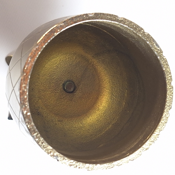 Vintage brass pineapple trinket or jewelry box candle holder lidded and footed p - Picture 3 of 8